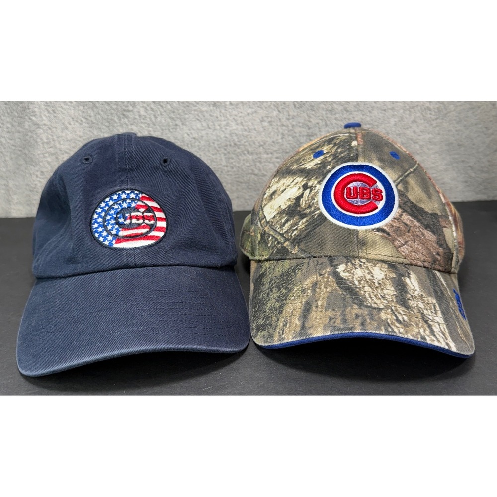 47 Brand Chicago Cubs Hat Men OSFA Navy Camo Lot of 2 MLB Baseball Caps